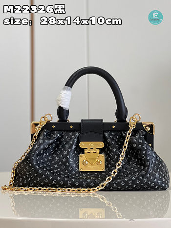  Louis Vuitton Monogram Clutch Black Size 28x14x10cm