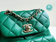 Chanel Backpack Duma Green Lambskin CC 18×18×12cm - 6