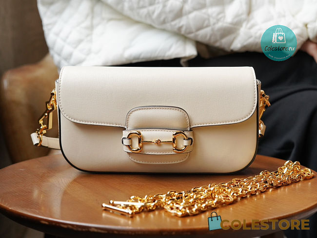 Gucci Horsebit 1955 In White Size 24x13x5.5cm - 1
