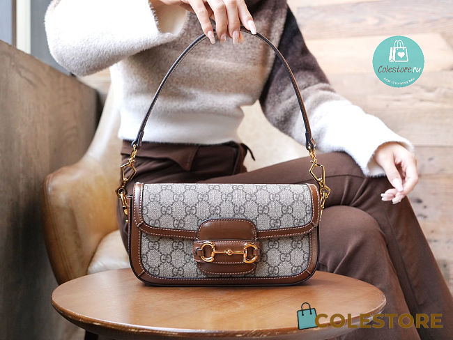 Gucci Horsebit 1955 In Brown Size 24x13x5.5cm - 1
