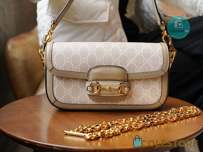 Gucci Horsebit 1955 In Beige Size 24x13x5.5cm - 1