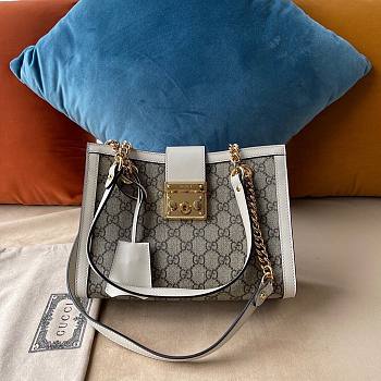 Gucci White Leather Padlock GG small shoulder bag 498156 26cm