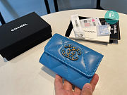 Chanel 19 Small Flap Wallet Lambskin Blue Size 8x11cm - 6