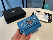 Chanel 19 Small Flap Wallet Lambskin Blue Size 8x11cm - 5