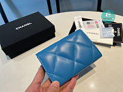 Chanel 19 Small Flap Wallet Lambskin Blue Size 8x11cm - 4