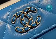 Chanel 19 Small Flap Wallet Lambskin Blue Size 8x11cm - 2