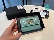 Chanel 19 Small Flap Wallet Lambskin Mint Size 8x11cm - 1