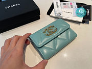 Chanel 19 Small Flap Wallet Lambskin Mint Size 8x11cm - 6