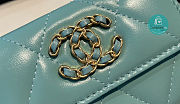Chanel 19 Small Flap Wallet Lambskin Mint Size 8x11cm - 2