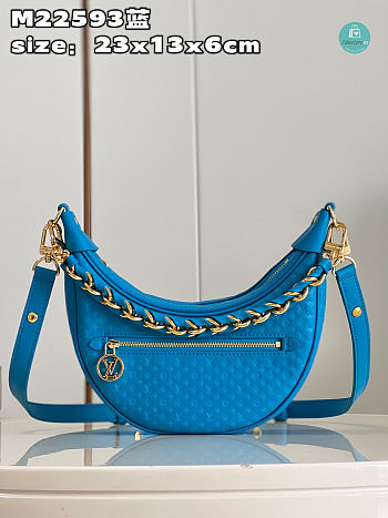 Louis Vuitton Loop Baguette Bag Blue Size 23x13x6cm