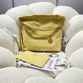 Chanel 22 Small Handbag Yellow Size 35x37x3cm
