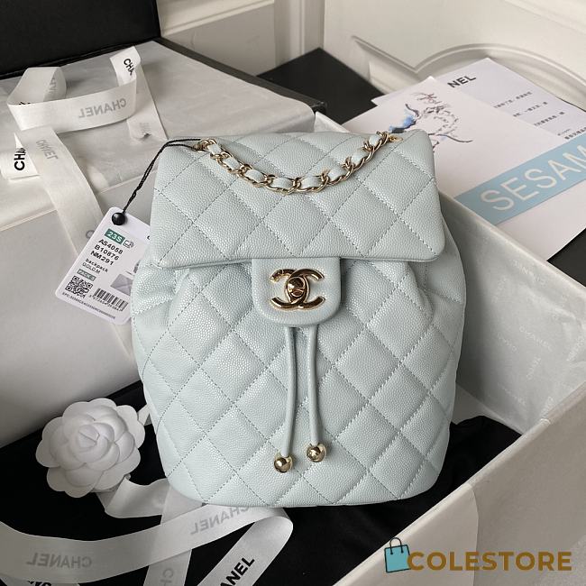 Chanel 23s Classic Caviar Gold Buckle Backpack Mint Size 23X18X10cm - 1