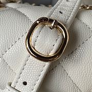 Chanel 23s Classic Caviar Gold Buckle Backpack White Size 23X18X10cm - 6