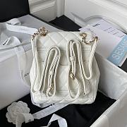Chanel 23s Classic Caviar Gold Buckle Backpack White Size 23X18X10cm - 2