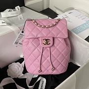 Chanel 23s Classic Caviar Gold Buckle Backpack Pink Size 23X18X10cm - 1