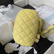 Chanel 23s Classic Caviar Gold Buckle Backpack Yellow Size 23X18X10cm - 5