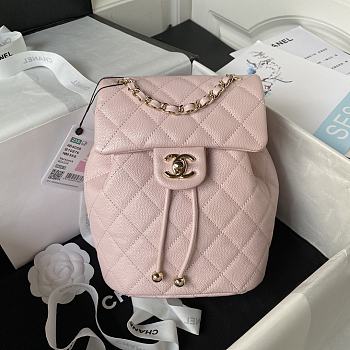 Chanel 23s Classic Caviar Gold Buckle Backpack Light Pink Size 23X18X10cm