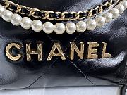 Chanel Minisize 22 Bag Pearl Black Size 19x20x6cm - 5