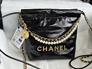 Chanel Minisize 22 Bag Pearl Black Size 19x20x6cm - 3