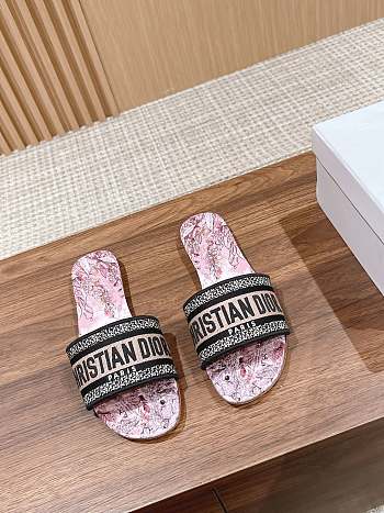 Christian Dior Pink/Black Slippers 