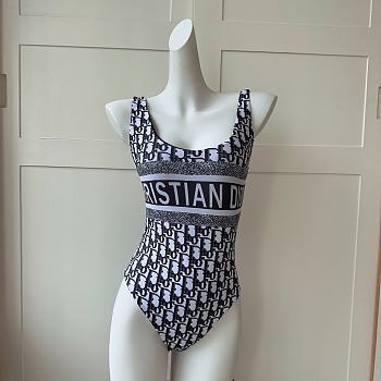 Christian Dior Bathing Suit Two Slides Blue 