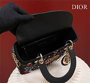 Christian Dior Nature Ballet Lady Dior Embroidered Fabric Medium Size 24x20x11cm - 3