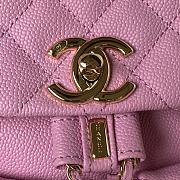 Chanel Backpack Grained Shiny Calfskin & Gold-Tone Metal Pink 20cm - 3