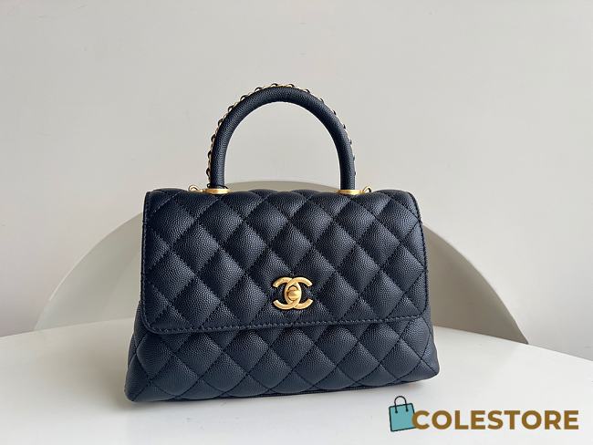 Chanel Coco Medium Handle Bag Black Size 23cm - 1