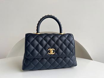 Chanel Coco Medium Handle Bag Black Size 23cm
