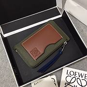 Loewe Leather Cardholder Dark Green Size 13x7.5cm  - 1