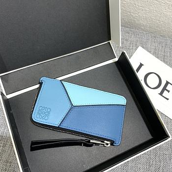 Loewe Leather Cardholder Blue Size 13x7.5cm 