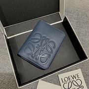 Loewe Leather Wallet Blue Size 11x8.5cm - 1