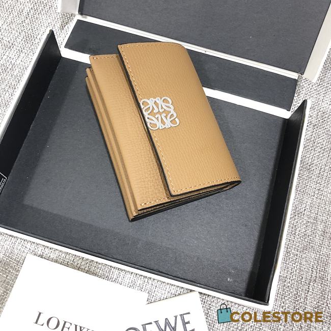  Loewe Leather Cardholder Beige Size 10x7cm - 1