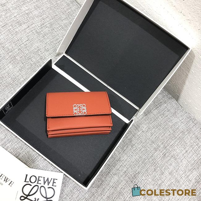 Loewe Leather Cardholder Orange Size 10x7cm - 1