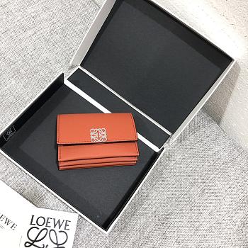  Loewe Leather Cardholder Orange Size 10x7cm