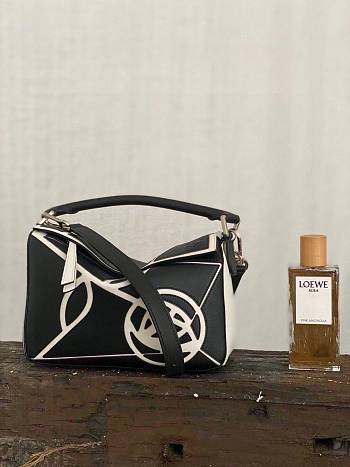 Loewe Puzzle Roses Small Classic Satchel Bag Size 24x10x14cm