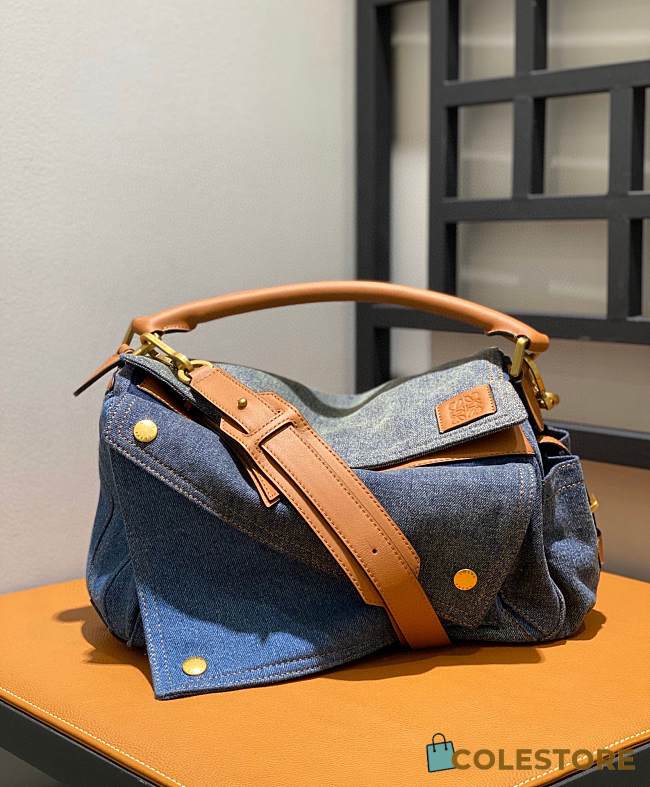 Loewe Denim Puzzle Bag Size 29x12x19cm - 1
