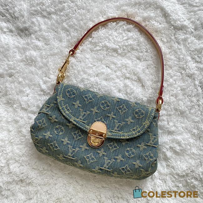 Louis Vuitton Denim Pleaty Mini Shoulder Bag Size 26×7×17cm - 1