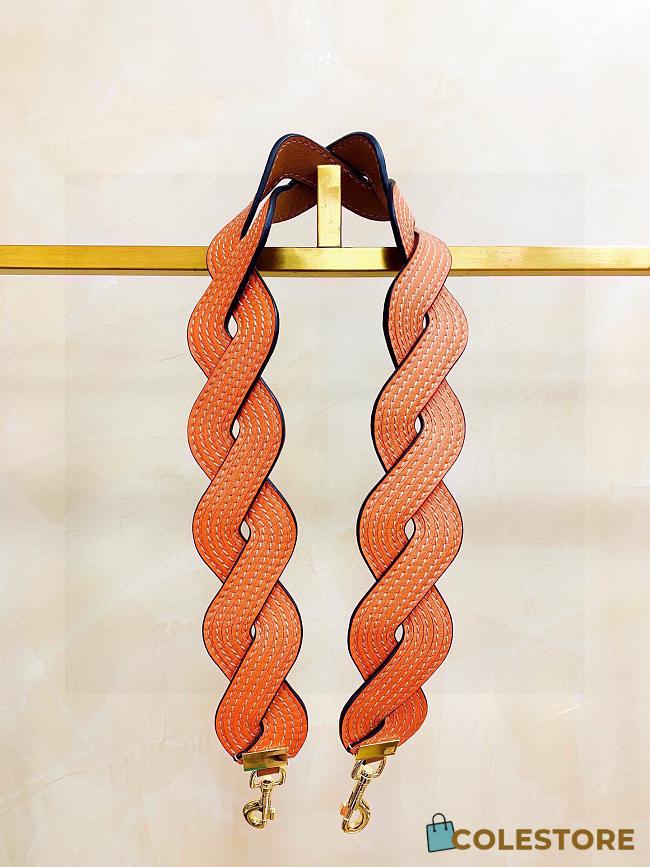 Loewe Brown Twisted Wave Leather Bag Strap Orange  - 1