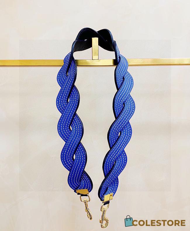 Loewe Brown Twisted Wave Leather Bag Strap Blue  - 1