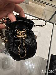 Chanel 23S Black Shiny Lambskin Clutch with Chain Black 11×10×10cm - 6