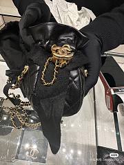 Chanel 23S Black Shiny Lambskin Clutch with Chain Black 11×10×10cm - 4