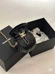 Chanel 23S Black Shiny Lambskin Clutch with Chain Black 11×10×10cm - 3