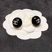 Chanel Pearl Earrings Black - 6