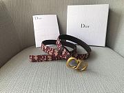 Christian Dior Saddle Red Belt 2cm - 1