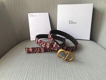 Christian Dior Saddle Red Belt 2cm