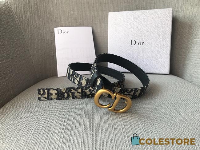 Christian Dior Saddle Black Belt 2cm - 1