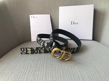 Christian Dior Saddle Black Belt 2cm
