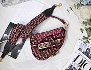 Christian Dior Saddle Oblique Red Size Size 25.5x20x6.5cm - 1