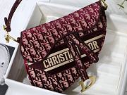 Christian Dior Saddle Oblique Red Size Size 25.5x20x6.5cm - 5